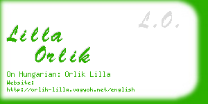 lilla orlik business card